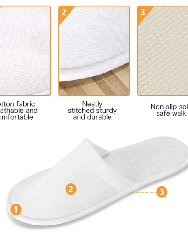 Plush Closed-toe Disposable Slippers