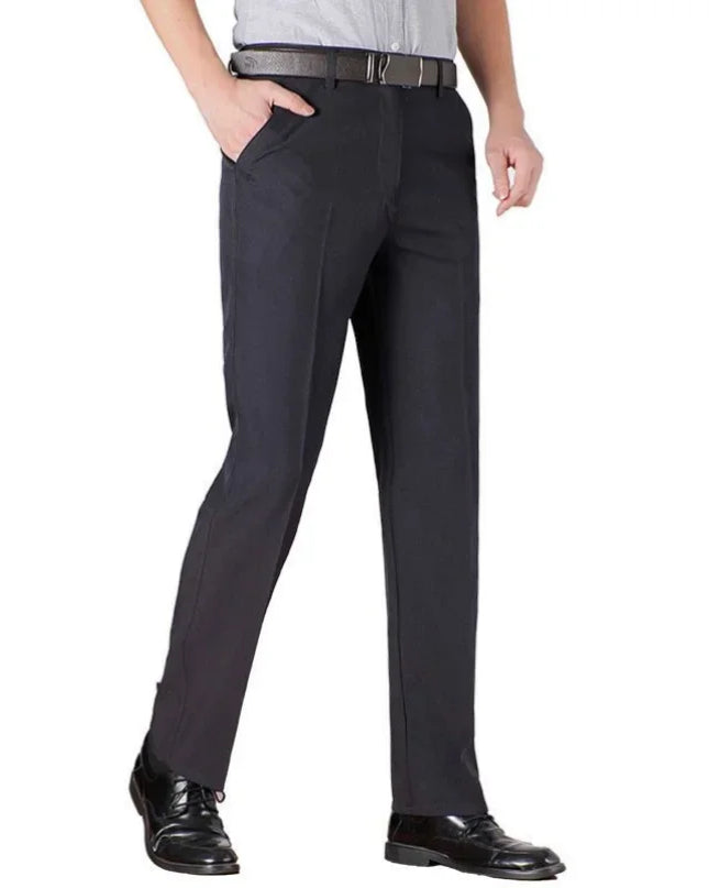 Voldri Men's Casual Suit Pants - Classic Stretch Trousers in Black/Gray -   | Stylish & Elegant Fashion by Voldri