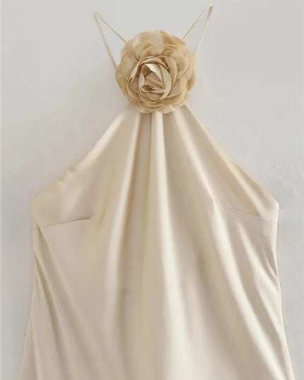 Off Shoulder Satin Long Dress