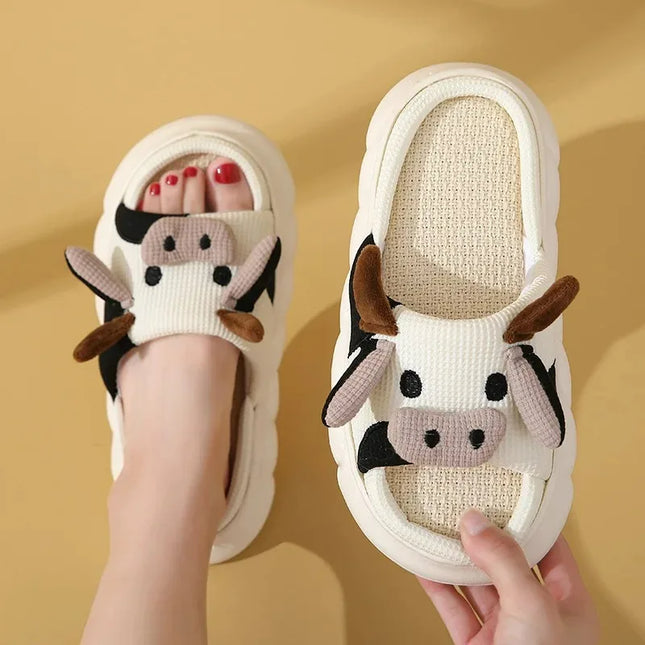 Linen  Cartoon Slides Slippers