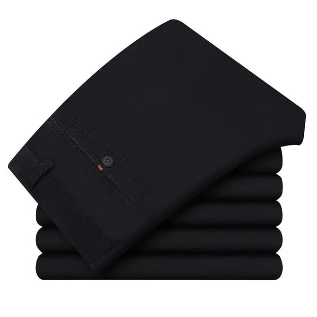 Men's Smart Business Office Pants 100% Cotton Autumn Thickened Summer Thin Solid Quick-Drying Brand Casual Work Trousers KOACUS -   | Stylish & Elegant Fashion by Voldri