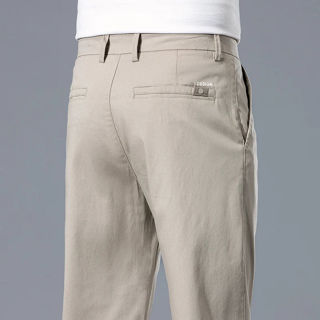2026 Spring Summer Men's Lightweight Slim Straight Casual Pants Premium Lyocell Micro-elastic brand clothing youth thin trousers