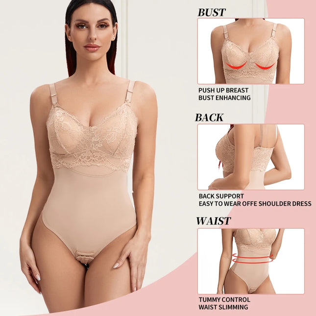 Lace Thongs Bodysuit Shapewear - VOLDRI