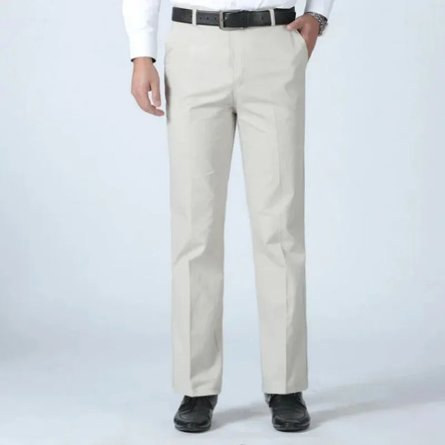 Men's Summer Thin Business Suit Pants Autumn Thick 100% Cotton Classic Casual Fashion Stretch Trousers Male Brand Clothes KOACUS -   | Stylish & Elegant Fashion by Voldri