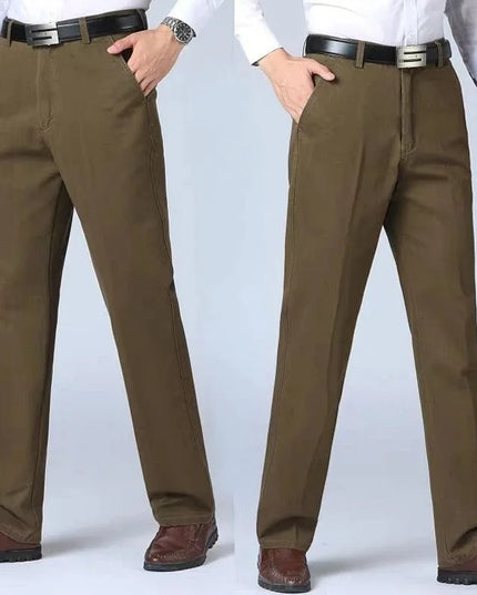 Voldri Men's 100% Cotton Casual Trousers - Loose Fit Khaki Pants -   | Stylish & Elegant Fashion by Voldri