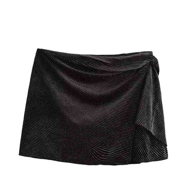 Casual Velvet Short Skirt - VOLDRI