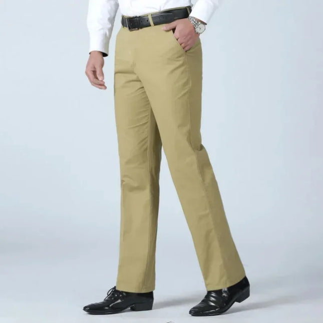 Men's Smart Business Office Pants 100% Cotton Autumn Thickened Summer Thin Solid Quick-Drying Brand Casual Work Trousers KOACUS -   | Stylish & Elegant Fashion by Voldri