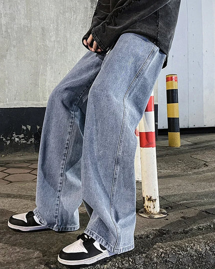 Voldri Men's Loose Straight Wide Leg Jeans - Korean Style Fashion