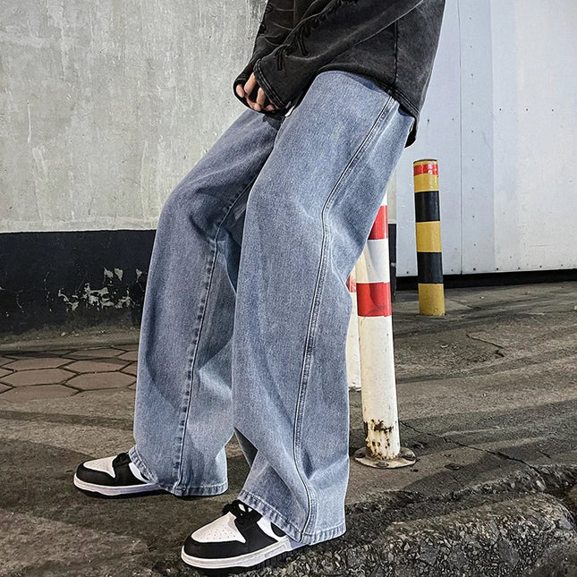 Voldri Men's Loose Straight Wide Leg Jeans - Korean Style Fashion -   | Stylish & Elegant Fashion by Voldri