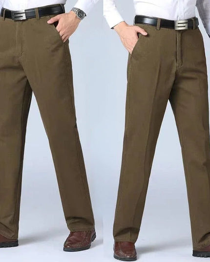 Voldri 100% Cotton Men's Casual Trousers - High Waist, Straight Fit -   | Stylish & Elegant Fashion by Voldri