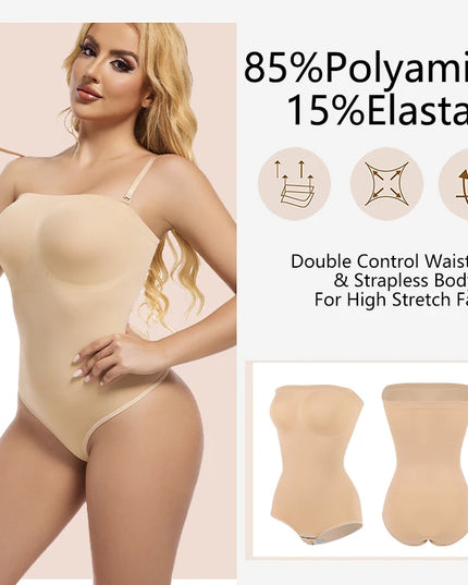 Strapless Shapewear Bodysuit - VOLDRI