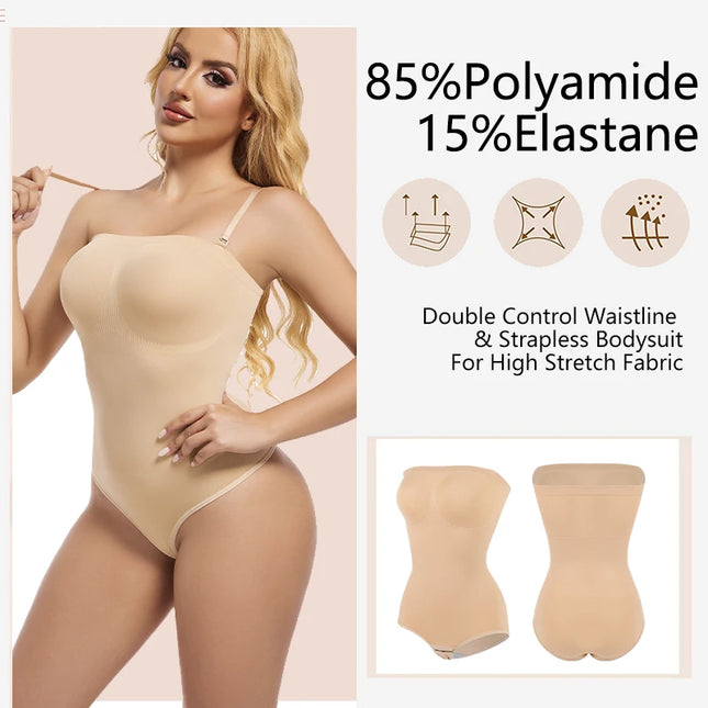 Strapless Shapewear Bodysuit - VOLDRI