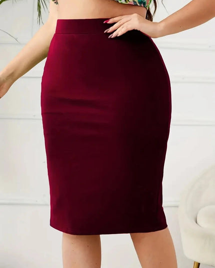 Casual High Waist Slit Skirt - VOLDRI