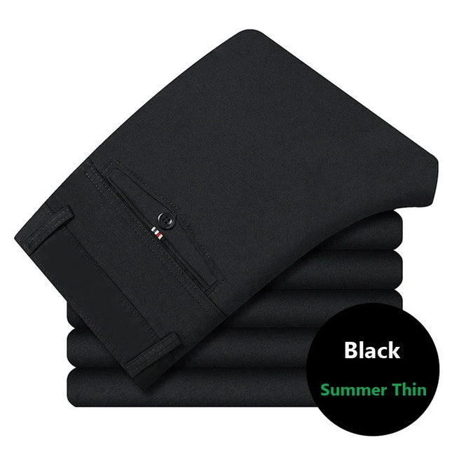 Voldri 100% Cotton Men's Casual Trousers - High Waist, Straight Fit -   | Stylish & Elegant Fashion by Voldri