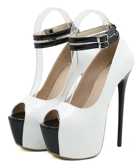 Double Buckle Strap Platform Sandals - VOLDRI