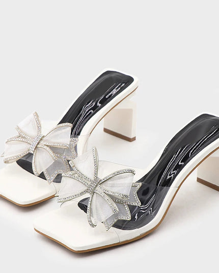 Transparent Crystal Bowknot  Slippers - VOLDRI