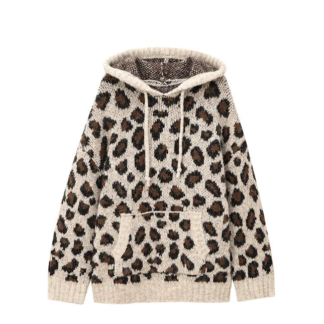 Vintage Casual Sweater Leopard - VOLDRI