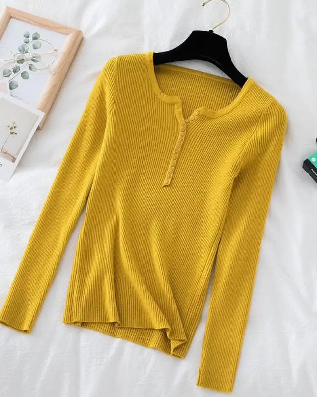 Basic Slim Sweaters Tops - VOLDRI