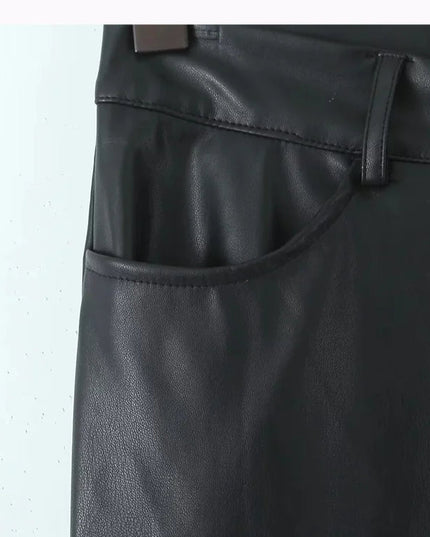 Casual X-shape Leather Pants - VOLDRI