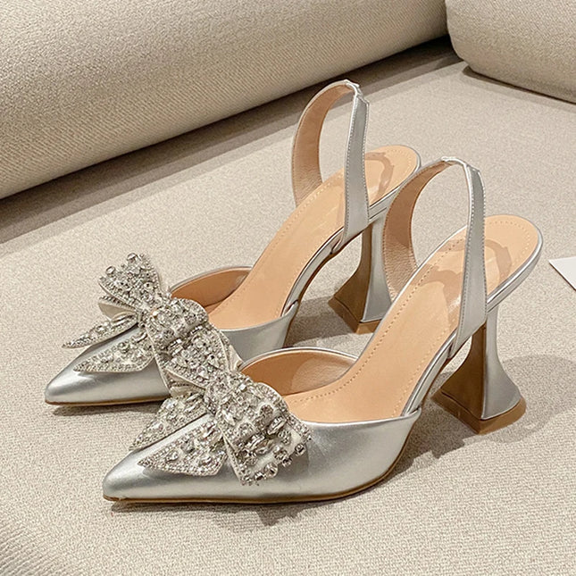 Sequined Crystal Bowknot  Sandal - VOLDRI