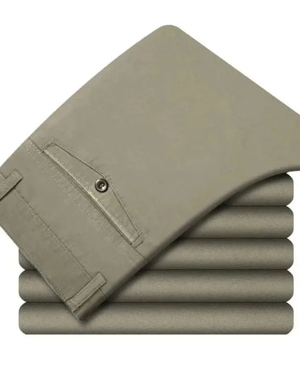 Men's Smart Business Office Pants 100% Cotton Autumn Thickened Summer Thin Solid Quick-Drying Brand Casual Work Trousers KOACUS -   | Stylish & Elegant Fashion by Voldri