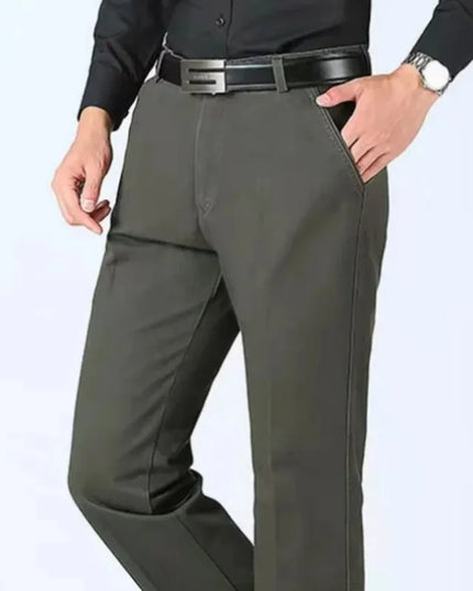 Men's 100% Cotton Autumn Thick Summer Thin Trousers Fashion Cargo Pants Smart Casual Solid Khaki Gray Brand Suit Pants KOACUS -   | Stylish & Elegant Fashion by Voldri