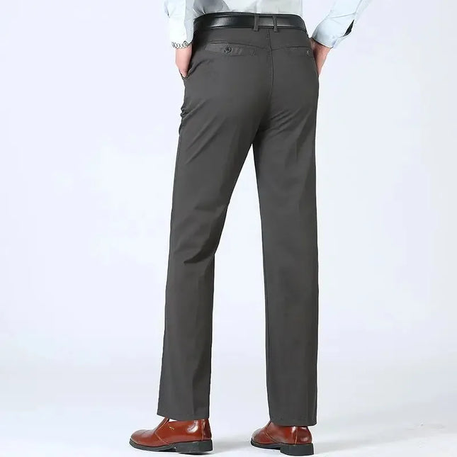 Voldri Men's Cotton Casual Pants - High Waist, Straight Loose Fit -   | Stylish & Elegant Fashion by Voldri
