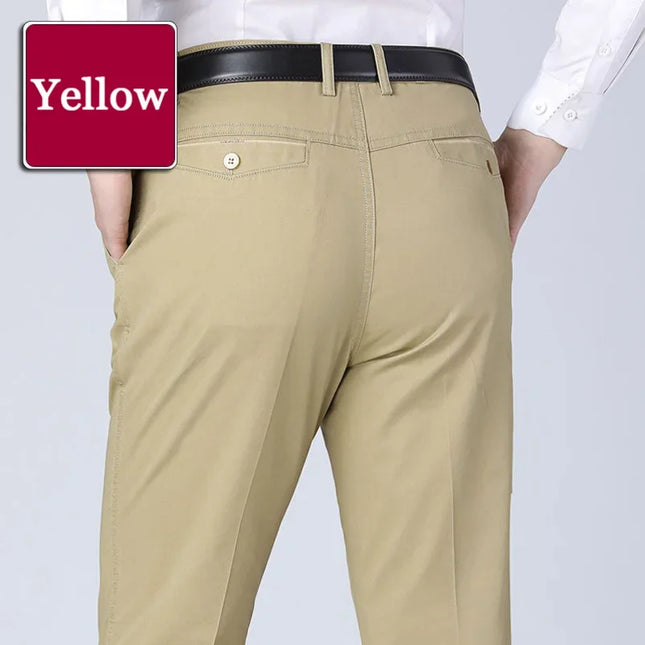 Voldri Men's Cotton Stretch Trousers - Classic Casual Business Pants -   | Stylish & Elegant Fashion by Voldri