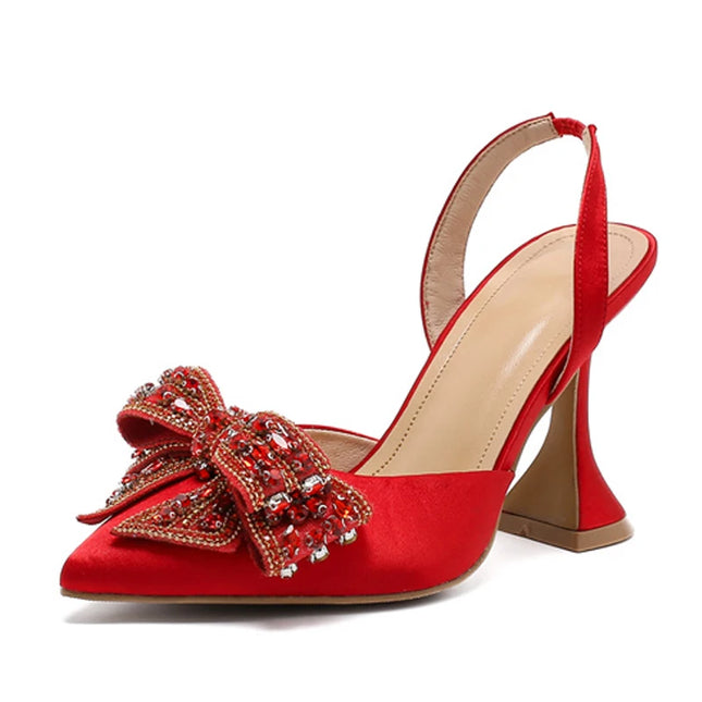 Sequined Crystal Bowknot  Sandal - VOLDRI