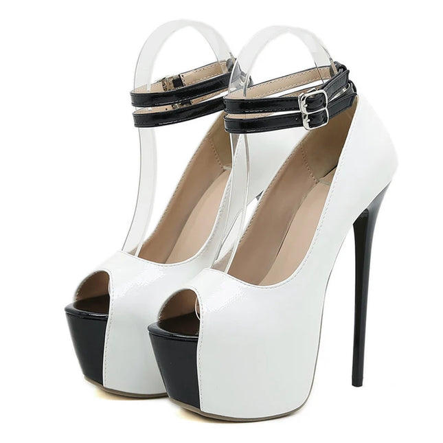 Double Buckle Strap Platform Sandals - VOLDRI