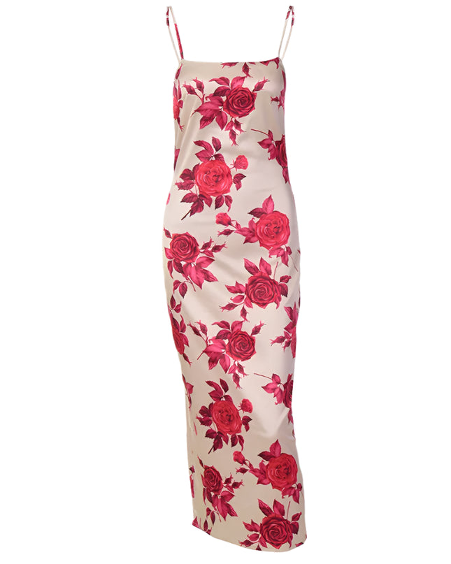 Floral Printed Bodycon Midi Dress - VOLDRI