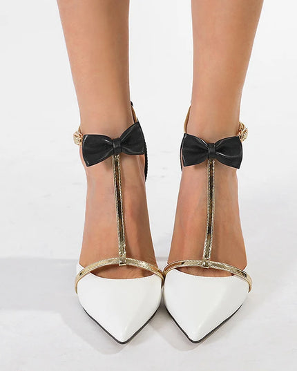 Bowknot Ankle Strap High Heels - VOLDRI