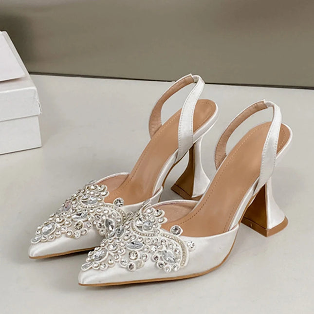 Crystal Rhinestone Pumps High Heels - VOLDRI