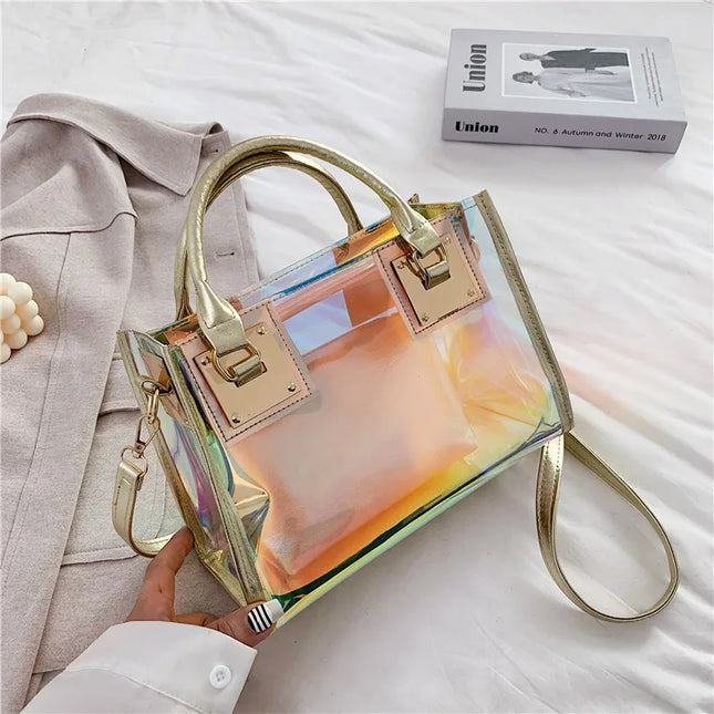 Laser PVC Jelly Tote Handbag - VOLDRI