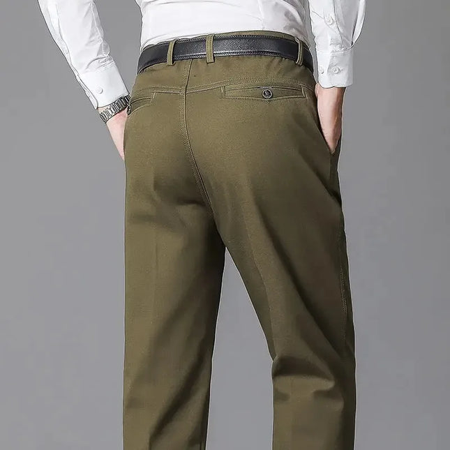 Voldri Men's Cotton Stretch Trousers - Classic Casual Business Pants -   | Stylish & Elegant Fashion by Voldri