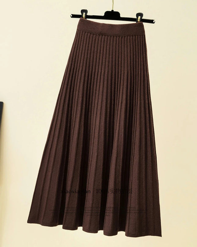 Thick Pleated Long Skirt - VOLDRI