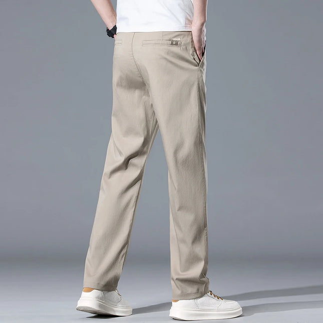 2026 Spring Summer Men's Lightweight Slim Straight Casual Pants Premium Lyocell Micro-elastic brand clothing youth thin trousers