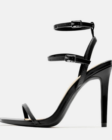 Double Buckle Strap High Heels - VOLDRI