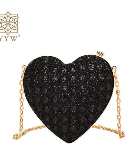 Rhinestone Love Heart Clutch - VOLDRI