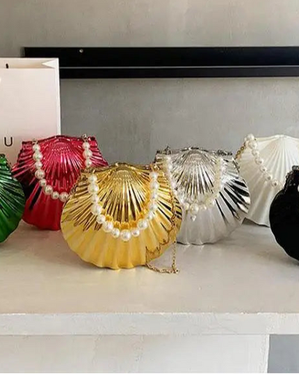 Acrylic Shell Shaped Evening Clutch - VOLDRI