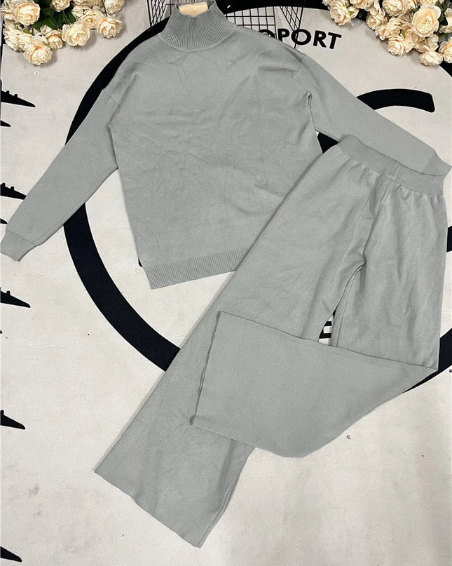 Knitted Tracksuit  Sweater  Pants Set