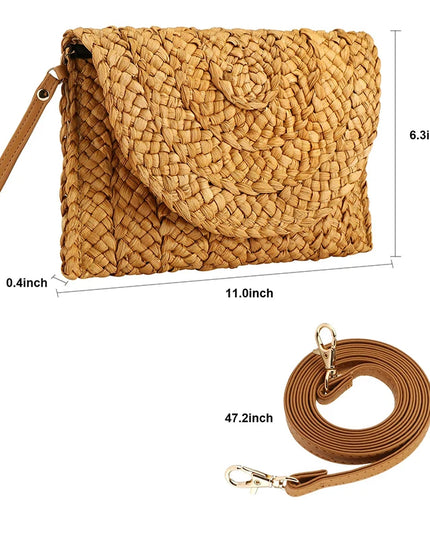 Straw Envelope Clutch Handbag - VOLDRI