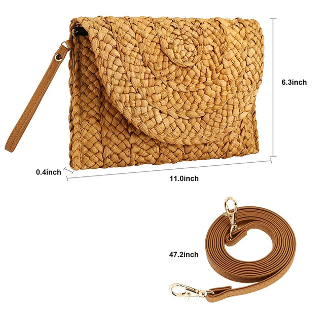 Straw Envelope Clutch Handbag - VOLDRI