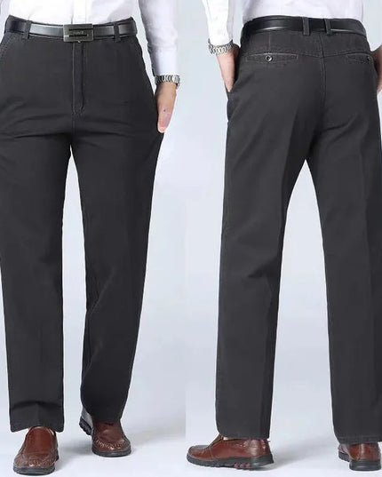 Voldri Men's Cotton Casual Pants - High Waist, Straight Loose Fit -   | Stylish & Elegant Fashion by Voldri