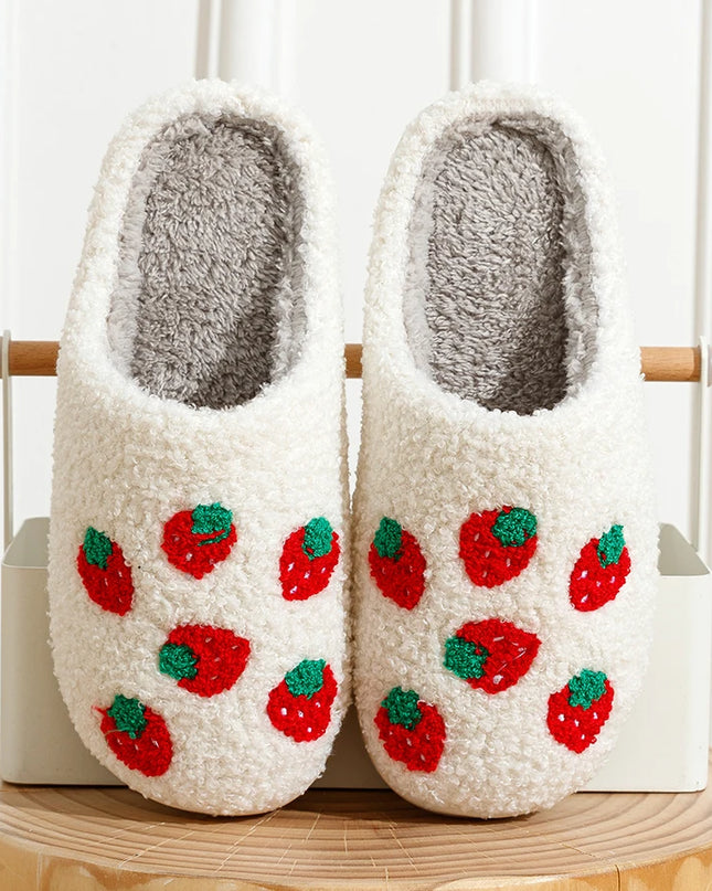 Fruit Slip Flat Cotton Shoes