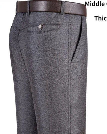 New Men's Summer Thin Business Pants Autumn Fashion Solid Gentle Thicken Casual Trousers Male Brand Suit Pant Black Gray KOACUS -   | Stylish & Elegant Fashion by Voldri