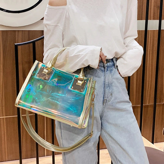 Laser PVC Jelly Tote Handbag - VOLDRI