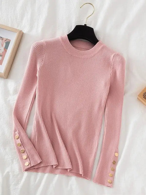 slim knit soft jumper tops - VOLDRI