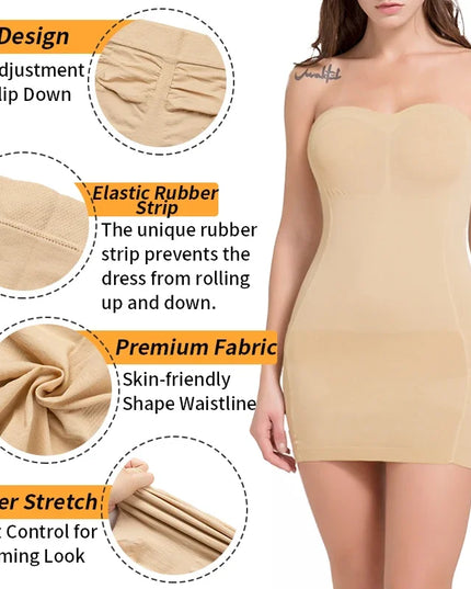 Strapless Dress Slips Shapewear - VOLDRI