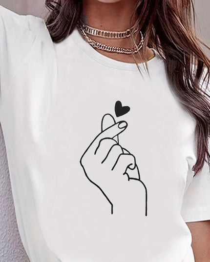 Cute Print Crew Neck T-Shirt